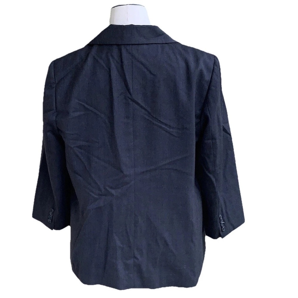 Pendleton Blazer Jacket Virgin Wool Charcoal Gray One Button Womens Plus 18W - Picture 2 of 9